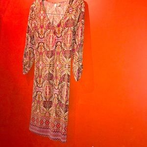 Multi-Colored Mid Length Dress